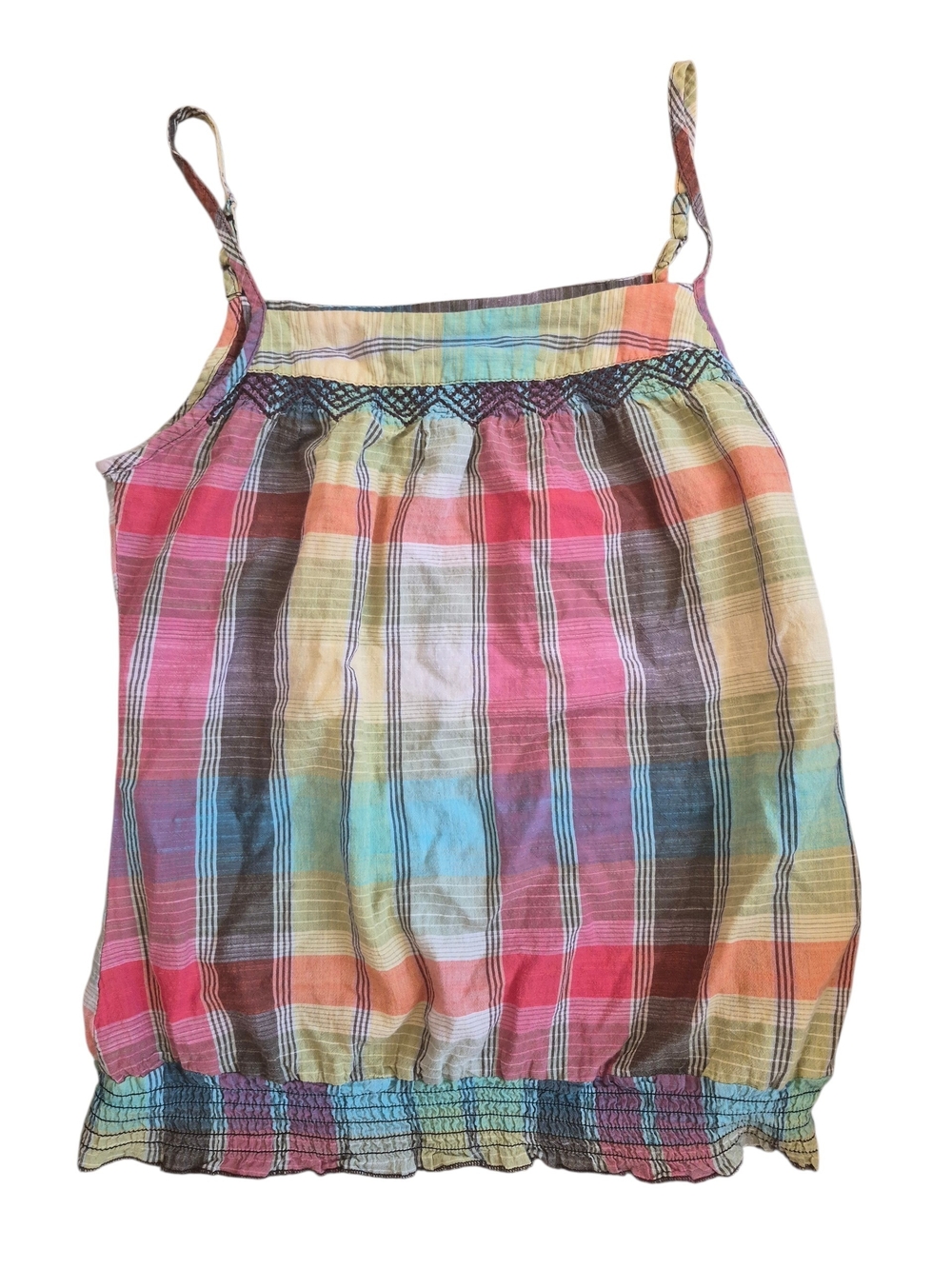 Maurices Multicolor Plaid Spaghetti-Strap Tank
